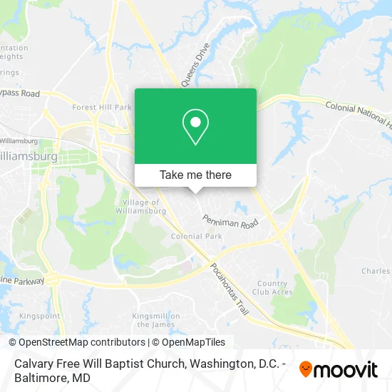 Mapa de Calvary Free Will Baptist Church
