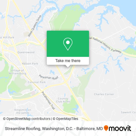 Streamline Roofing map