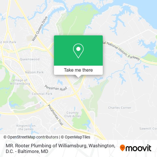 MR. Rooter Plumbing of Williamsburg map