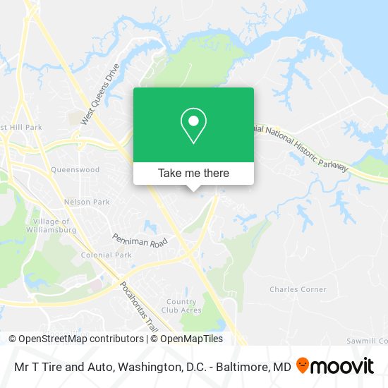 Mr T Tire and Auto map