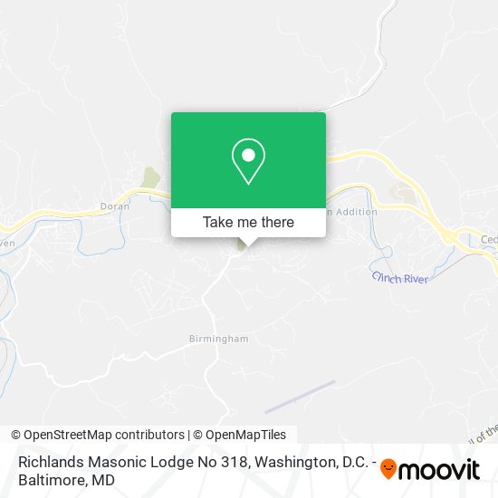 Richlands Masonic Lodge No 318 map