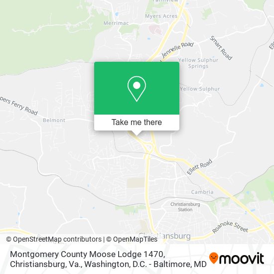 Mapa de Montgomery County Moose Lodge 1470, Christiansburg, Va.