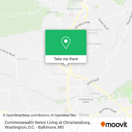 Commonwealth Senior Living at Christiansburg map