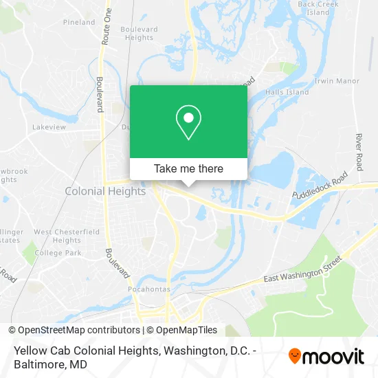 Mapa de Yellow Cab Colonial Heights