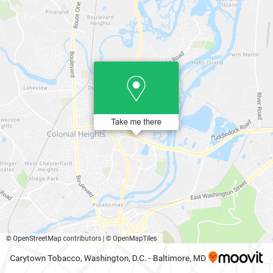 Mapa de Carytown Tobacco