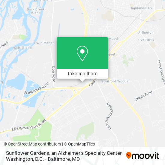 Sunflower Gardens, an Alzheimer's Specialty Center map