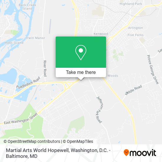 Martial Arts World Hopewell map