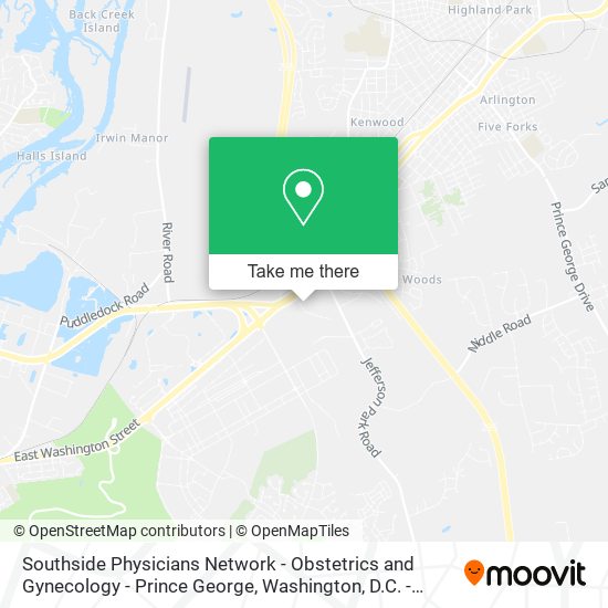 Southside Physicians Network - Obstetrics and Gynecology - Prince George map