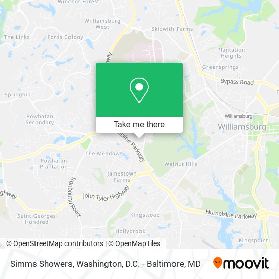 Simms Showers map