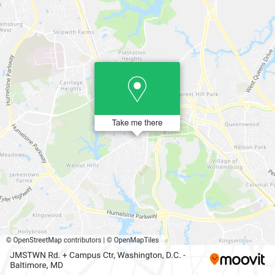 JMSTWN Rd. + Campus Ctr map