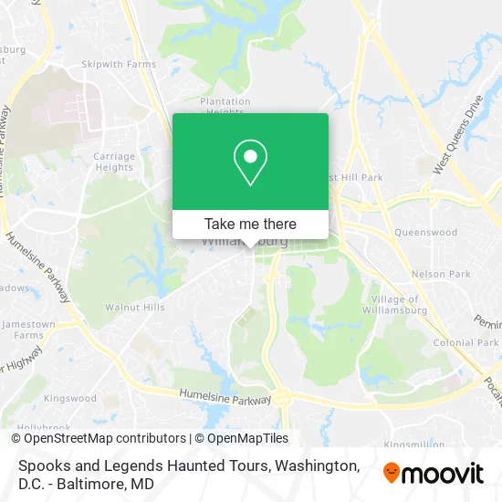 Spooks and Legends Haunted Tours map