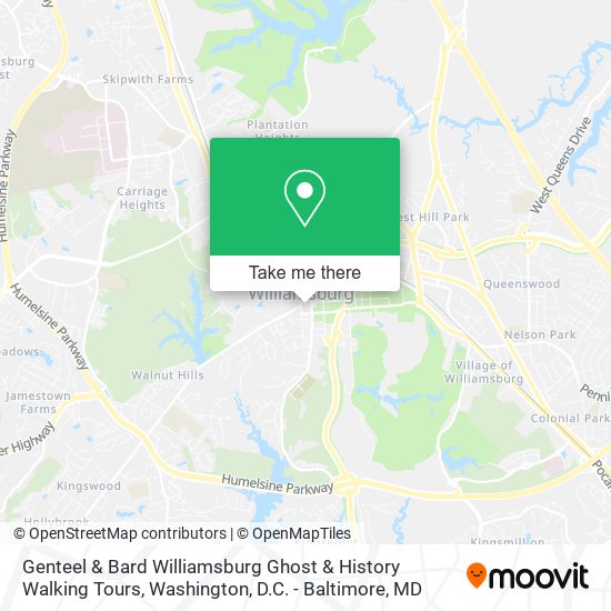 Genteel & Bard Williamsburg Ghost & History Walking Tours map