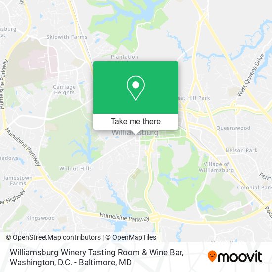 Mapa de Williamsburg Winery Tasting Room & Wine Bar