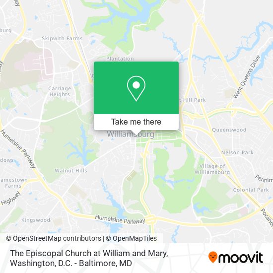 The Episcopal Church at William and Mary map