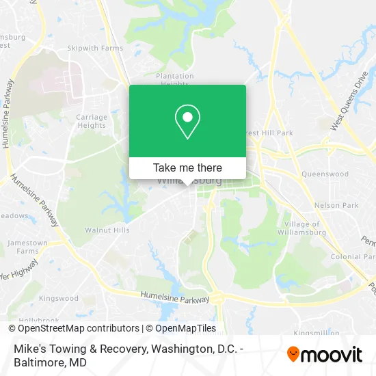 Mike's Towing & Recovery map