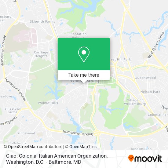 Mapa de Ciao: Colonial Italian American Organization