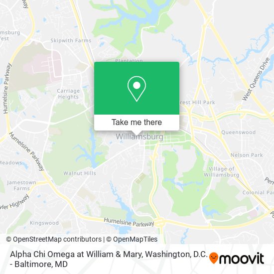 Mapa de Alpha Chi Omega at William & Mary