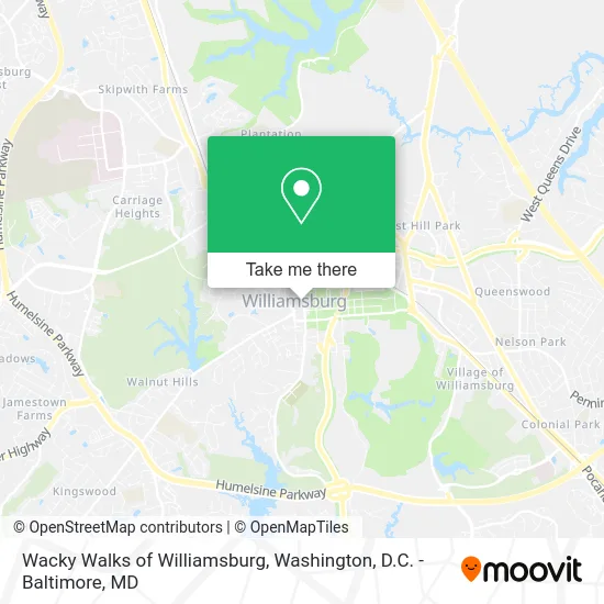 Wacky Walks of Williamsburg map