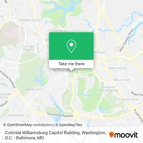 Colonial Williamsburg Capitol Building map