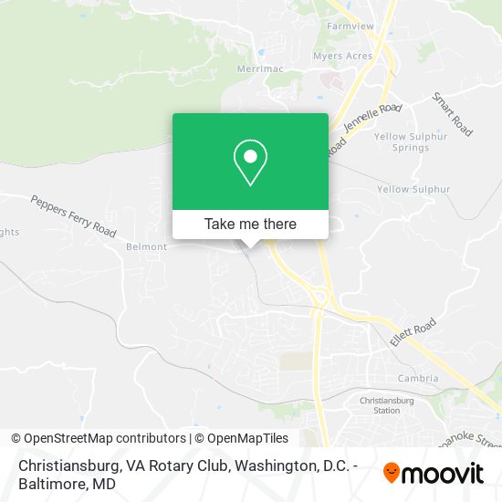 Mapa de Christiansburg, VA Rotary Club