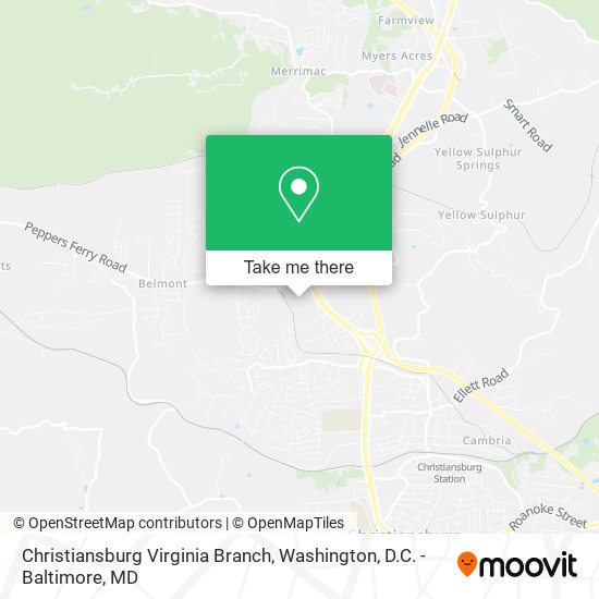 Christiansburg Virginia Branch map