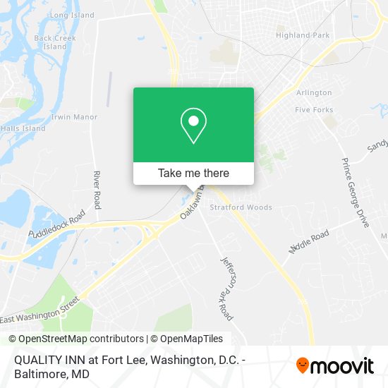 QUALITY INN at Fort Lee map