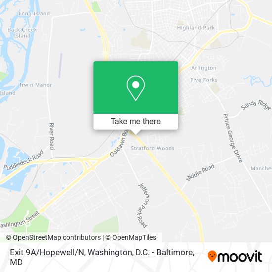 Exit 9A/Hopewell/N map