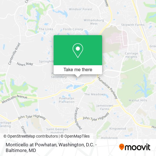 Monticello at Powhatan map