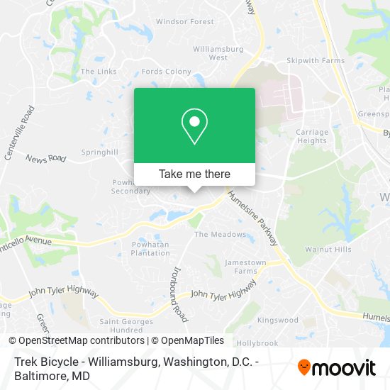 Trek Bicycle - Williamsburg map