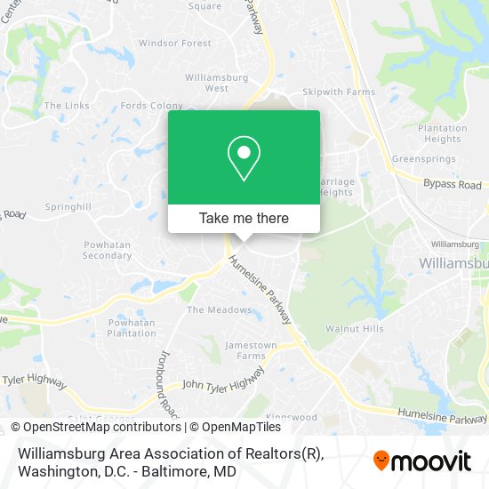 Mapa de Williamsburg Area Association of Realtors