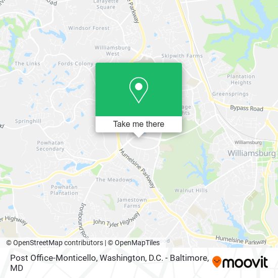 Post Office-Monticello map