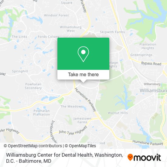 Williamsburg Center for Dental Health map