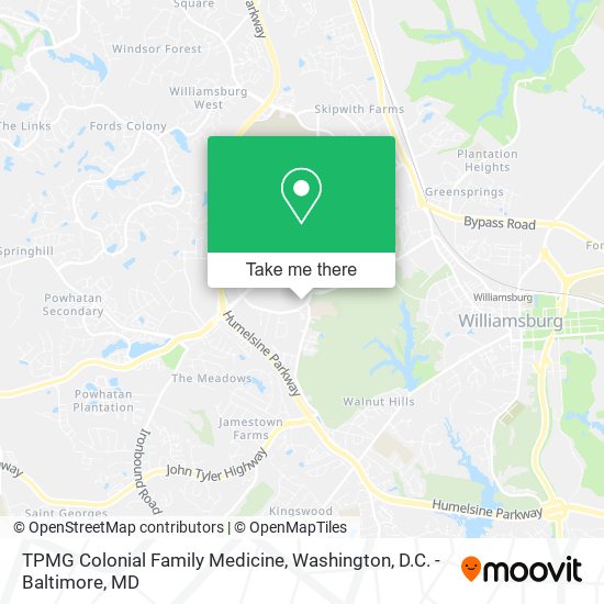 TPMG Colonial Family Medicine map