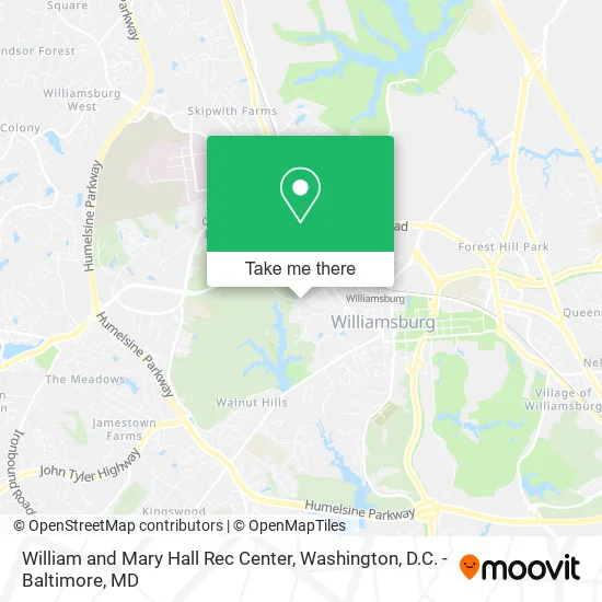 William and Mary Hall Rec Center map