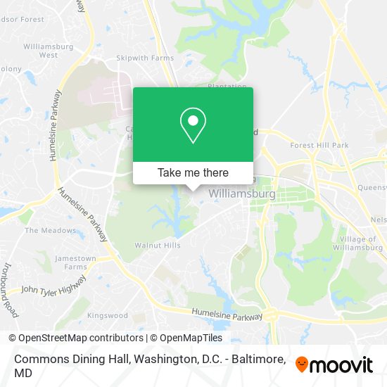 Mapa de Commons Dining Hall