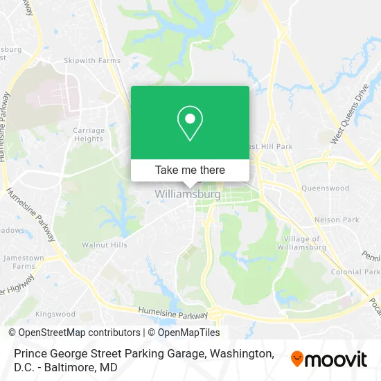 Mapa de Prince George Street Parking Garage