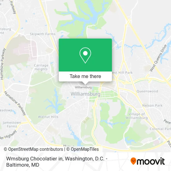 Wmsburg Chocolatier in map