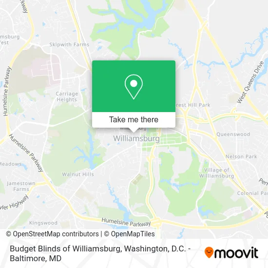 Budget Blinds of Williamsburg map