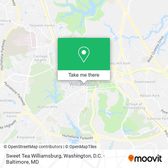 Sweet Tea Williamsburg map
