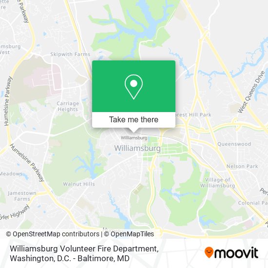 Williamsburg Volunteer Fire Department map
