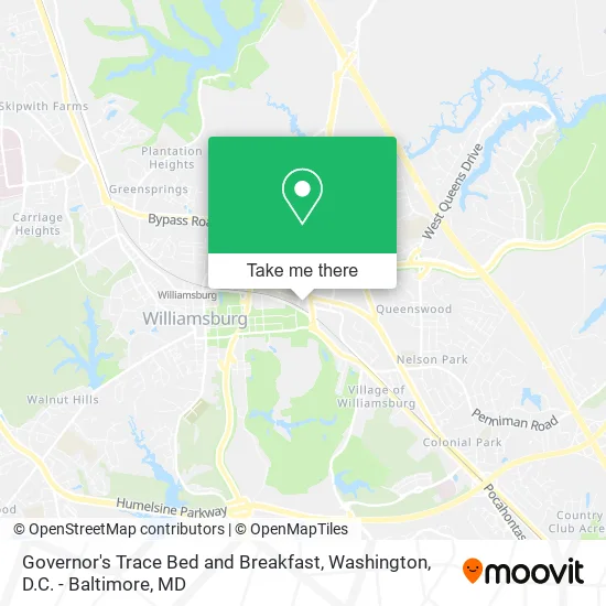 Governor's Trace Bed and Breakfast map