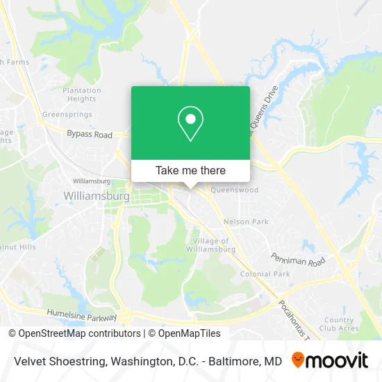 Velvet Shoestring map