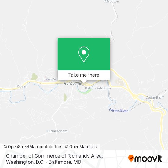 Chamber of Commerce of Richlands Area map