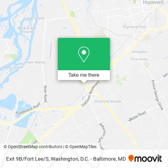 Mapa de Exit 9B/Fort Lee/S