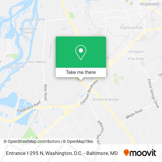 Entrance I-295 N map