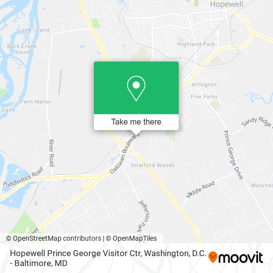 Mapa de Hopewell Prince George Visitor Ctr