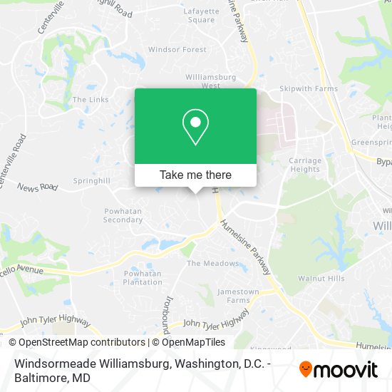 Windsormeade Williamsburg map