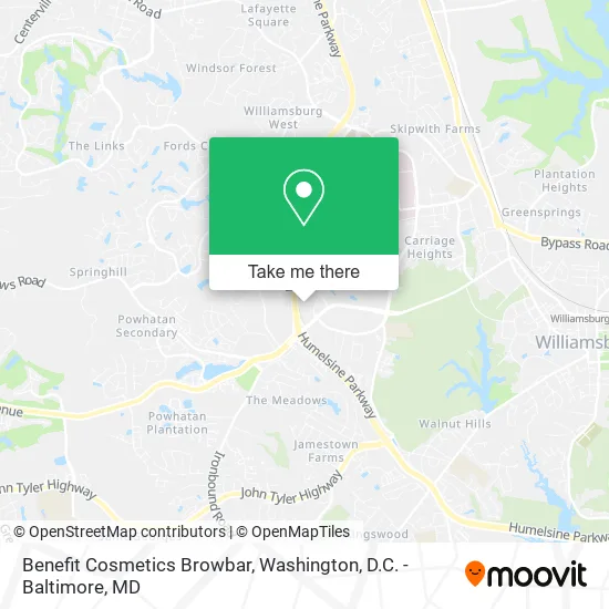 Benefit Cosmetics Browbar map