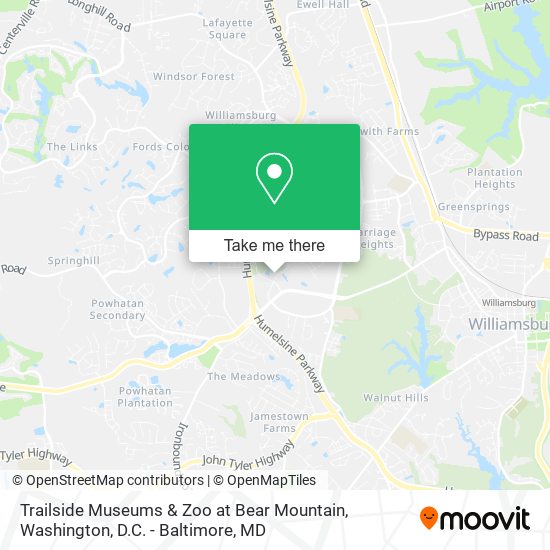 Trailside Museums & Zoo at Bear Mountain map