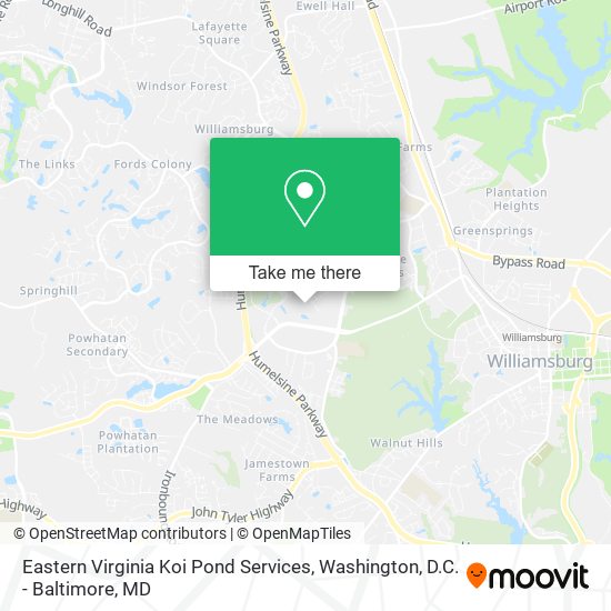 Eastern Virginia Koi Pond Services map